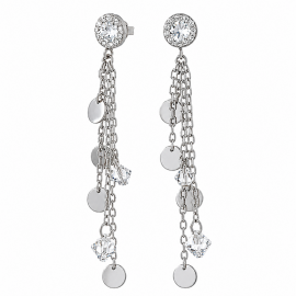 DANGLE EARRINGS WITH CRYSTALS AND DISCS