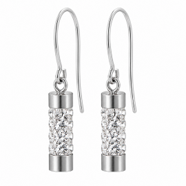 EARRINGS WITH CRYSTAL CYLINDERS