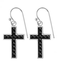 CROSS EARRINGS WITH CRYSTALS