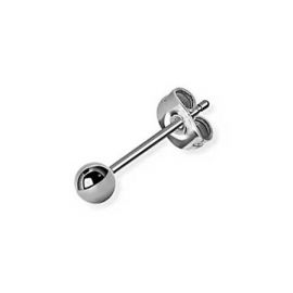 Silver earring with ball