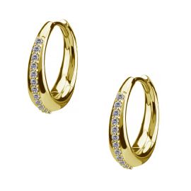 GOLD-PLATED EARRINGS WITH A ROW OF CRYSTALS