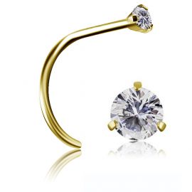 GOLD-PLATED NOSE JEWEL WITH CRYSTAL