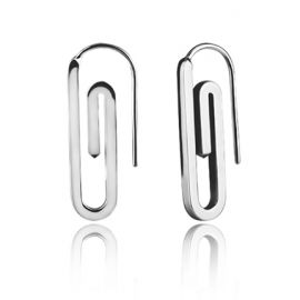 Pair of earrings with stylized paperclips