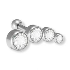 Helix bar with crystals for right ear