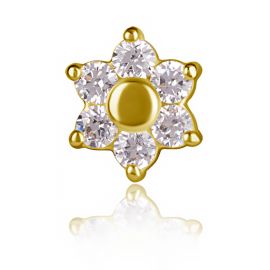 Flor con cristales y oro para piercing
