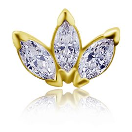 REPLACEMENT PIERCING IN GOLD WITH LOTUS FLOWER