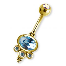 Gold-plated navel piercing with Premium