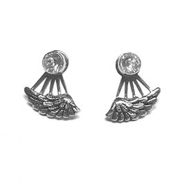 EARRINGS WITH CRYSTAL AND WING