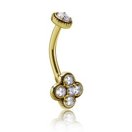 Gold-plated navel jewel with Cubic Zirconia