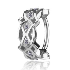 Tribal-Piercing mit sechs Kristallen