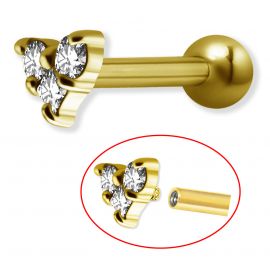 Gold-bar and heart with external thread