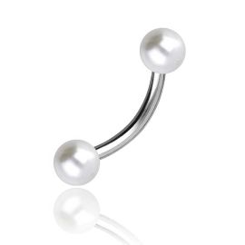STEEL PIERCING WITH LAB PEARLS FOR EYEBROW