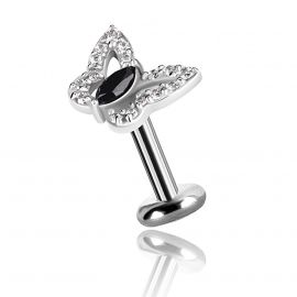 Joyas sin hilo con mariposa para oreja y labio