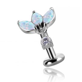 Piercing con ópalo y colgante de cristal