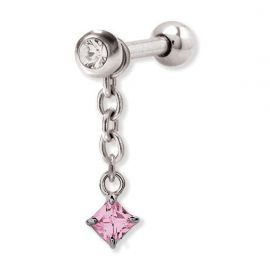 Tragus bar and pendant rhombus