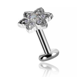 Schmuckstück mit Zirkonia-Blume und Blütenblättern