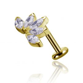 Goldjuwel mit Kristall-lotusblume