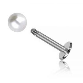 LIP STEEL PIERCING WITH LAB PEARL