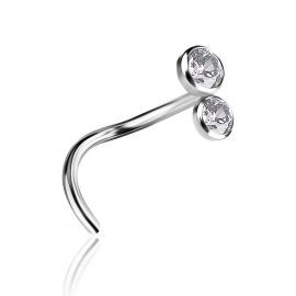 Piercing naso con due brillantini