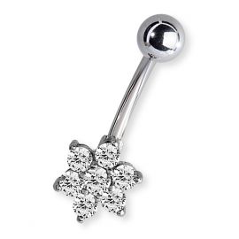 Banana bell piercing with cubic zirconia