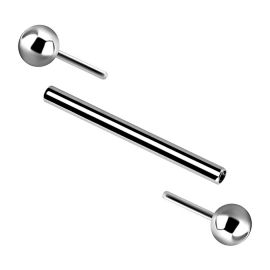 Barre de piercing sans fil avec deux boules