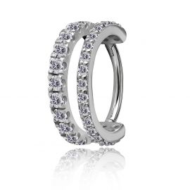 Clicker-Ring mit Kristallen für Snug-Piercing