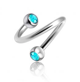 PIERCING SPIRALE CON SFERE E CRISTALLI