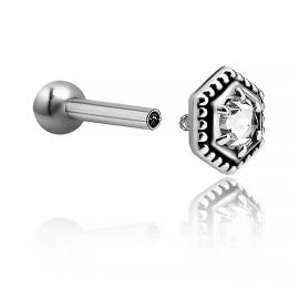 BARRA PIERCING IN ACCIAIO CON RICAMBIO ESAGONALE