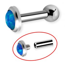 Piercing tragus avec filetage intérieur et oplae synthétique