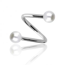 STEEL SPIRAL WITH LAB PEARLS