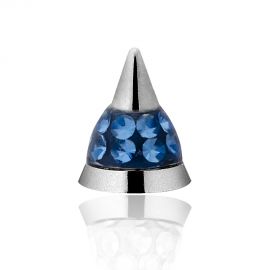 Punta ricambio piercing in acciaio con cristalli e resina epossidica