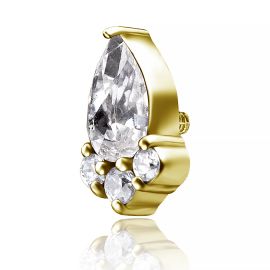 Accessoire doré avec goutte de cristal