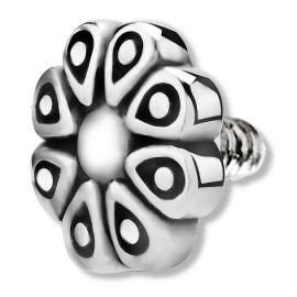 Ricambio per piercing e microdermal con fiore tribale con filetto esterno