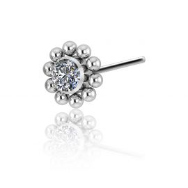 Ricambio piercing threadless con cristallo e piccole sfere