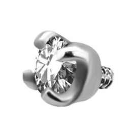 Steel jewel for dermal anchor piercing