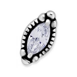 Goutte pour rechange de piercing avec cristal