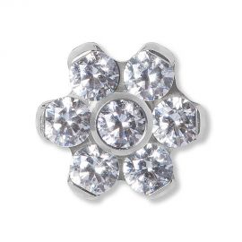 RICAMBIO PIERCING FIORE CON CRISTALLI