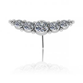 THREADLESS ARCH-SHAPED REPLACEMENT WITH WHITE CRYSTALS