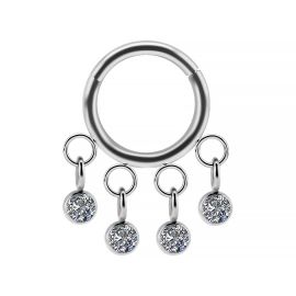 CLICKER CON QUATTRO CRISTALLI PENDENTI