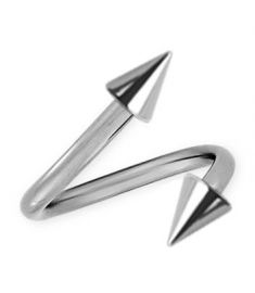 SPIRAL SURGICAL STEEL PIERCING WITH SPIKED BALLS