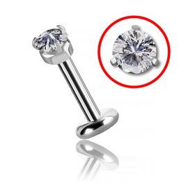 THREADLESS JEWEL FOR HELIX AND TRAGUS PIERCING