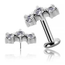 THREADLESS LABRET WITH PREMIUM CUBIC ZIRCONIA ARC