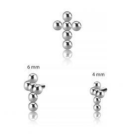 Repuesto con cruz y rosca externa para piercing