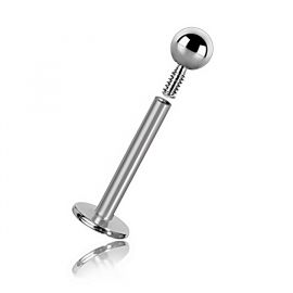 INTERNALLY THREADED LIP PIERCING WITH BALL