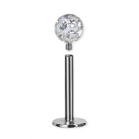 LABRET MIT INNENGEWINDE UND KRISTALLE