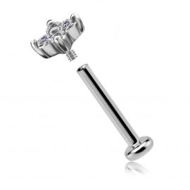 LABRET CON RICAMBIO A FORMA DI FIORE CON CUBIC ZIRCONIA