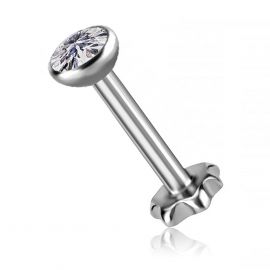 FLOWER BASE EARRING WITH ULTRA-FLAT PREMIUM ZIRCONIA