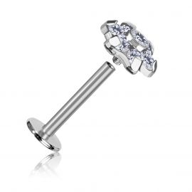 LABRET WITH PREMIUM ZIRCONIA FLOWER