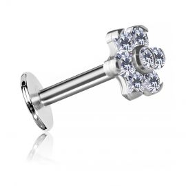 LABRET WITH PREMIUM ZIRCONIA FLOWER