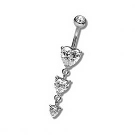PIERCING OMBLIGO CON CORAZONES